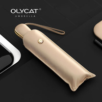 OLYCAT płaski Parasol automatyczny deszcz kobiety Ultralight Travel Parasol słoneczny dziewczyny anty UV przenośne parasole składane 6 żeber Parasol 2